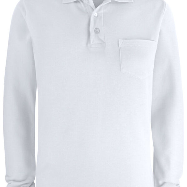 Basic Polo L/S Pocket vit