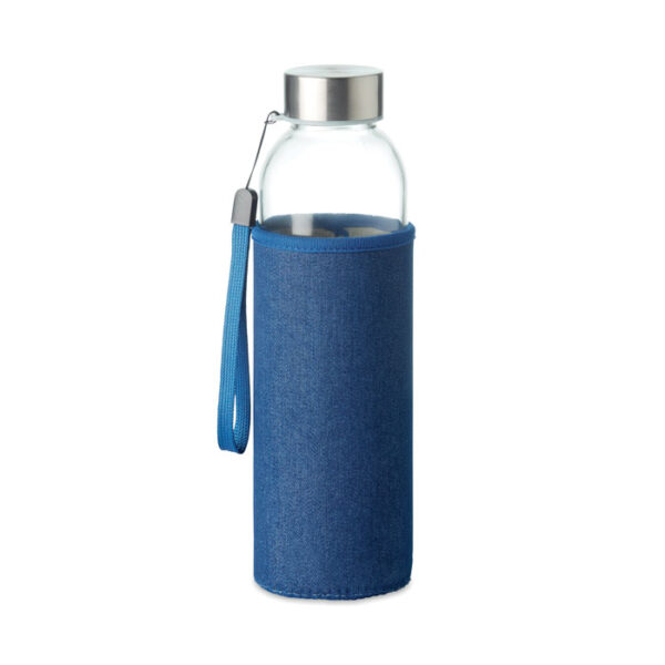 Glasflaska i jeansfodral 500 ml Blue