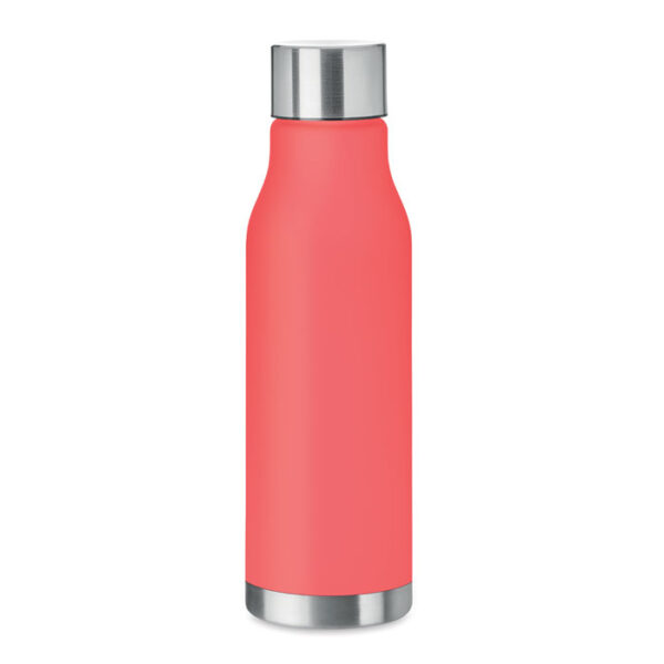 RPET flaska 600ml metallock Transparent red