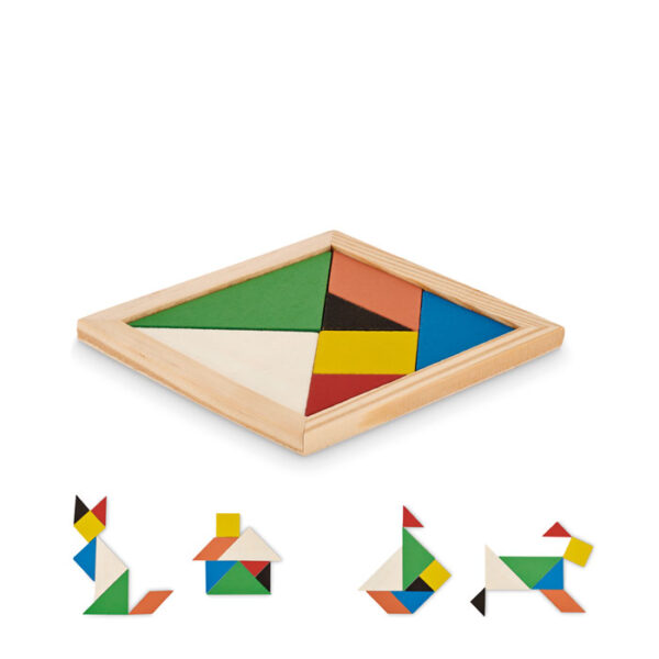 Tangram-pussel i trä Wood