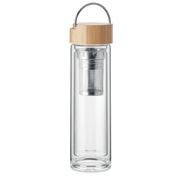 Glasflaska termo 400 ml Transparent