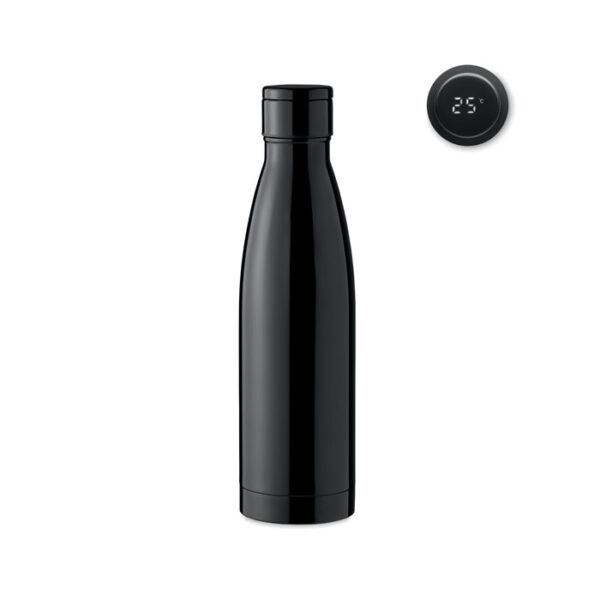 Flaska 500ml med termometer Black