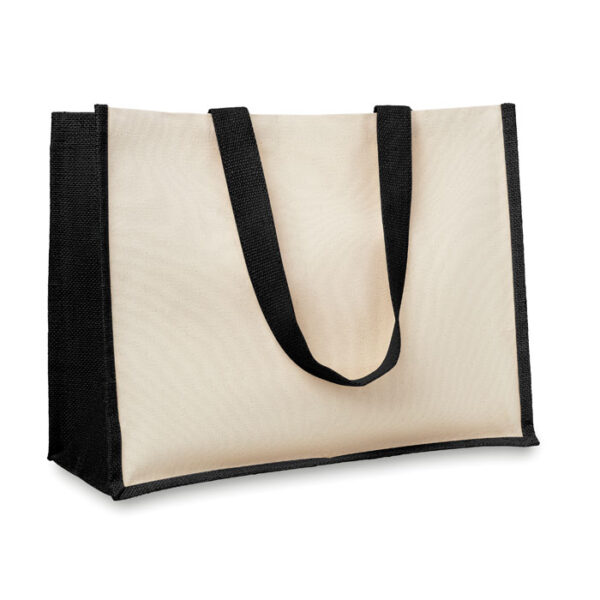 Shoppingkasse i jute/canvasBlack