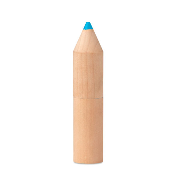 6st färgpennor i träbox Wood