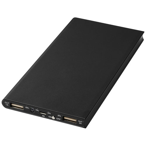 Plate 8 000 mAh powerbank i aluminium BLACK